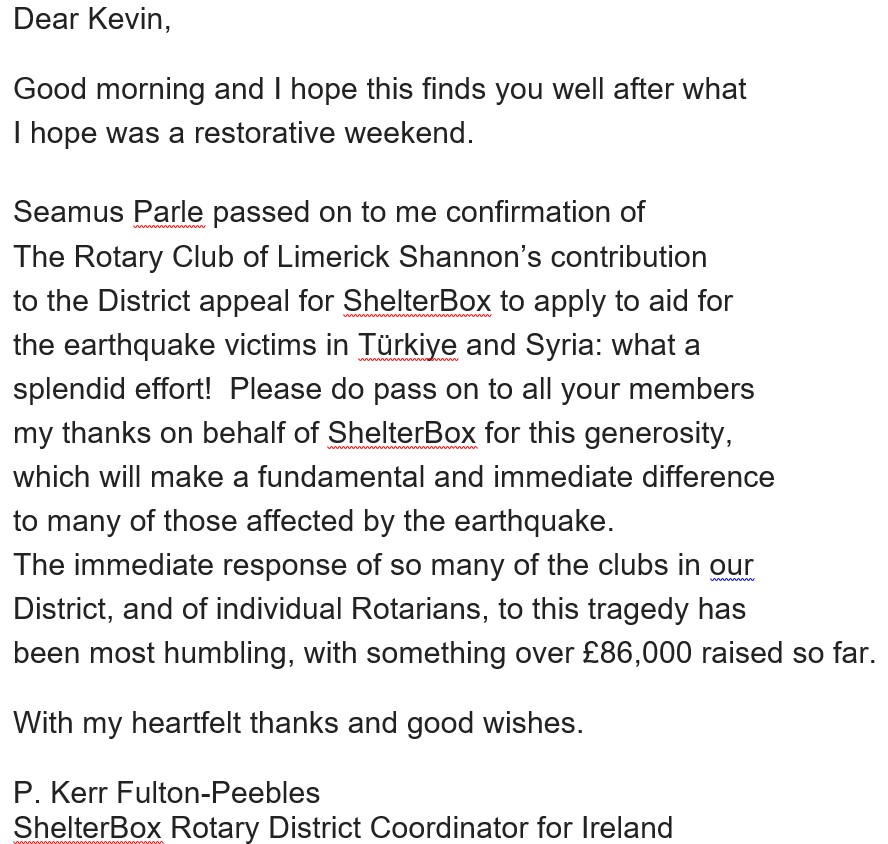 Shelterbox Contribution